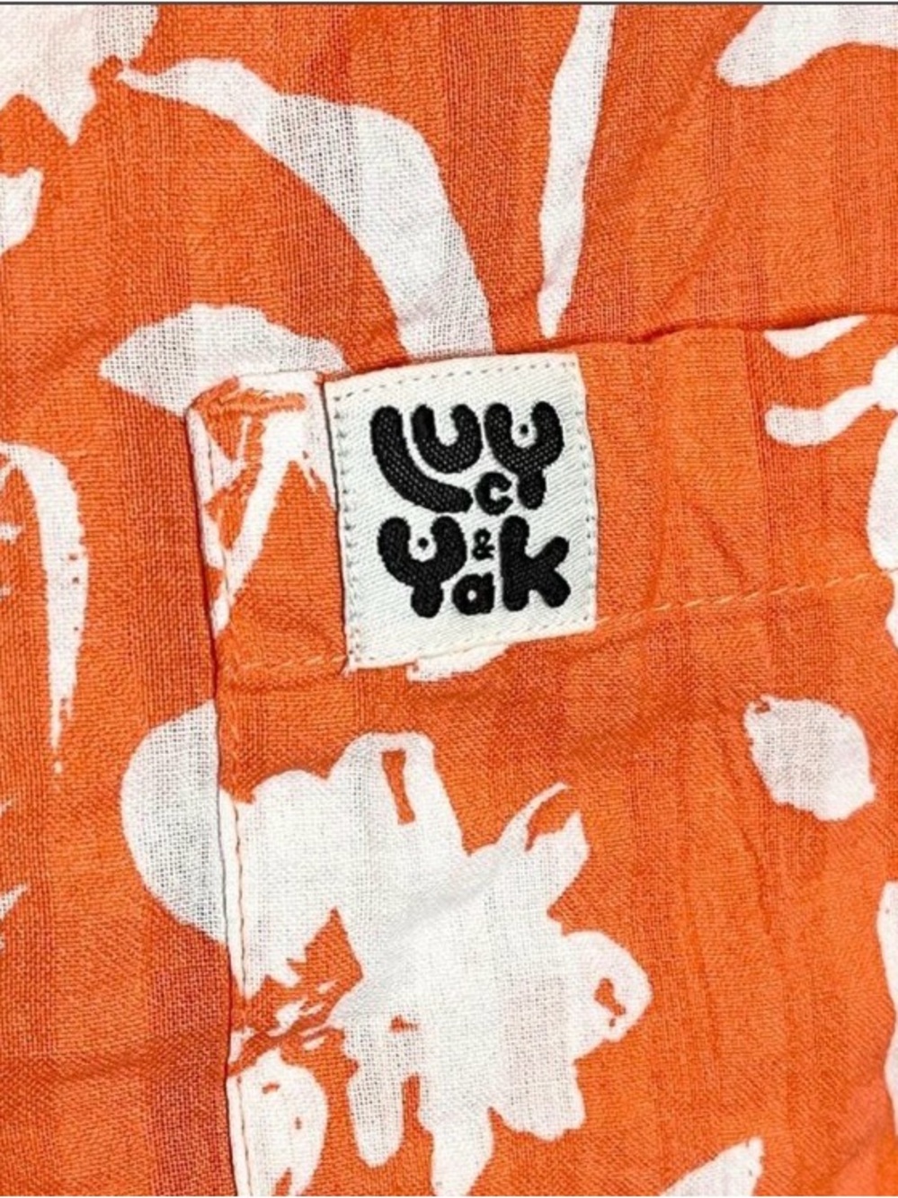 Lucy & Yak Orange Floral Button-Front Jumpsuit - Picture 4 of 5